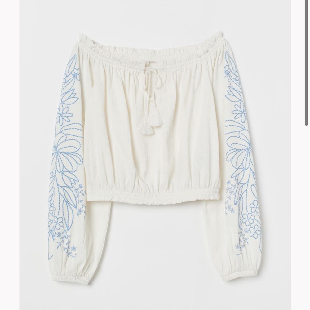 H&M off the shoulder floral detail blouse